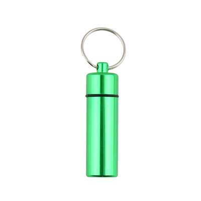 

Алюминиевая Pill Box Case Держатель бутылки Cache Keychain снадобья Контейнер Водонепроницаемый