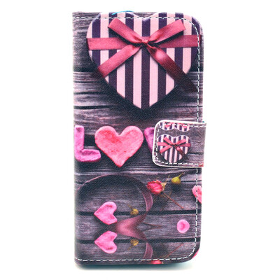

Love Design PU Leather Flip Cover Wallet Card Holder Case for IPHONE 5