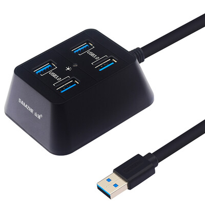 

Shanze (SAMZHE) JXQ-001B USB-разветвитель высокоскоростного концентратора USB 3.0 концентратор четыре расширенные рабочий стол ноутбука с задержкой четыре черных