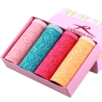 

Langsha LangSha LW6037 ladies underwear elastic cotton shorts printed waist sexy female briefs four mixed color 160 M
