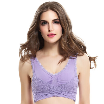 

Snow flying bra sexy lace fitness without steel bra XWX7810 light purple M