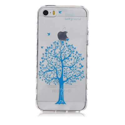 

Blue tree Pattern Soft Thin TPU Rubber Silicone Gel Case Cover for IPHONE 5/5S/5SE