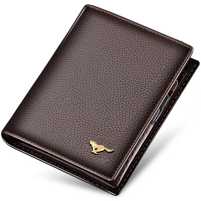 

Семь волков (SEPTWOLVES) Мужские короткие деньги кошелек голова слой кожаной кожи вертикальный мужской билет держатель многофункциональная карта карты водителя 3A1313232-02 коричневый