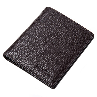 

Tianzun TIANZUN mens wallet short section simple mens ticket folder fashion light vertical money wallet soft brown T1601001