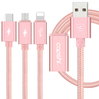 

Capshi Apple Data Line Type-C Эндрюс перетаскивает три линии данных 1,2 метра Mei Mei iPhone7 / 6plus Samsung S8 Huawei P10 слава V8 просо 5 / vivo / oppo