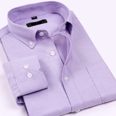 

Men's business casual long-sleeved shirt solid color