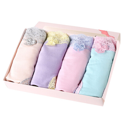 

[Jingdong supermarket] city beauty ladies underwear lace edge bow tie pants combination 4 090896 purple / pink purple / yellow / skin M