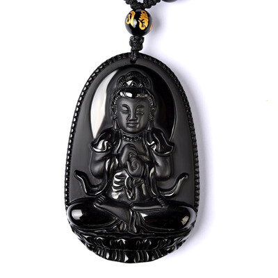 

Ling Fei обсидиан подвеска талисман ожерелье для мужчин и женщин