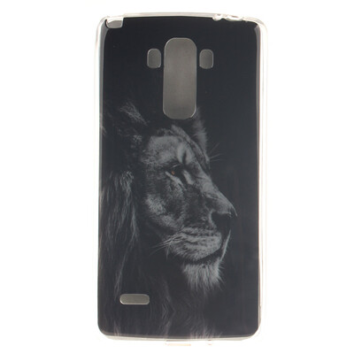 

Black lion Pattern Soft Thin TPU Rubber Silicone Gel Case Cover for LG G4 StylusLS770