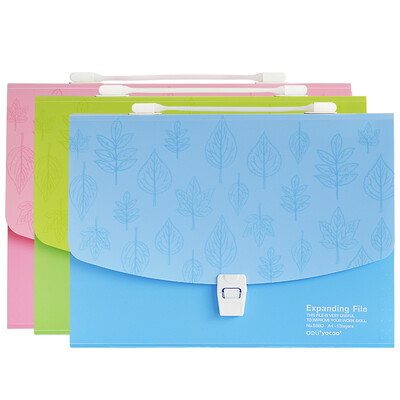 

Deli Deli 5558 A4 12 grid Frisbee button two-color organ bag package file package color random