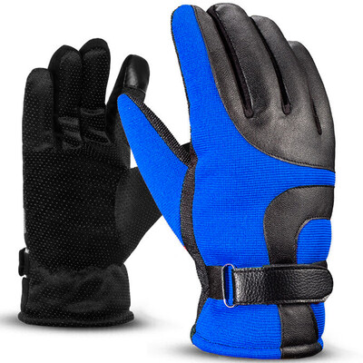 

Bovnik plus cashmere thickening gloves male winter warm gloves motorcycles wind riding rides riding gloves blue touchable