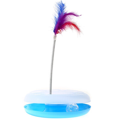 

dogstory забавный кот животное игрушка вертушки с пружинным перо / синий колокол мяч