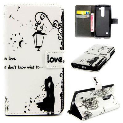 

Lovers&dandelion Design PU Leather Flip Cover Wallet Card Holder Case for LG Magna H502