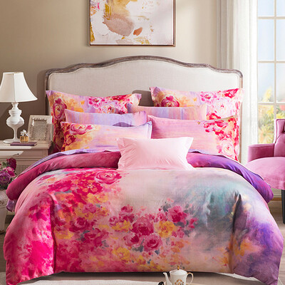 

LUOLAI print cotton bed set/bed kit (duvet cover/bedsheet/pillowcase) 1.8m bed