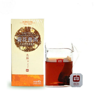 

Dayi Premium Chrysanthemum Pu'er Tea Yunann Menghai Herbal Pu-erh Teabag Ripe