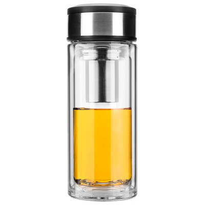

Jingdong supermarket] Vientiane (WANXIANG) V52L 315ML double heat-resistant creative glass business men and women with a filter cup fashion portable gift box loaded earth gold
