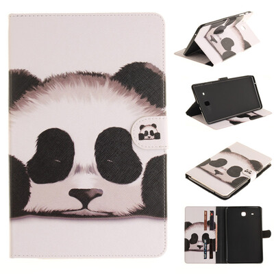

Panda Style Embossing Classic Flip Cover with Stand Function and Credit Card Slot for SAMSUNG Galaxy Tab E 9.6 T560