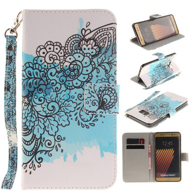 

Бабочка цветы Дизайн Кожа PU откидная крышка бумажника карты держатель чехол для SAMSUNG GALAXY NOTE 7