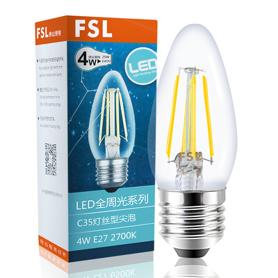 

Супермаркет] [Jingdong FSL (FSL) LED кристалла лампочки накаливания ретро Свеча всей окружность Формула 4W Свечи Хуан Гуан большого рот E27