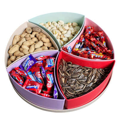 

Jingdong supermarket] Jing Hui think of a JH0154 living room European style multi-purpose creative fruit pan melon seeds snack fruit box nuts nuts tray plum-shaped five grid