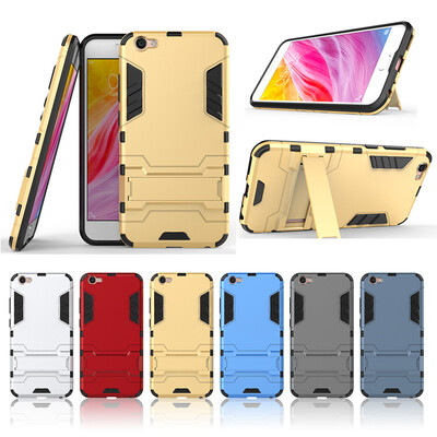 

Gold Slim Robot Armor Kickstand Shockproof Hard Rugged Rubber Back Case For VIVO Y67