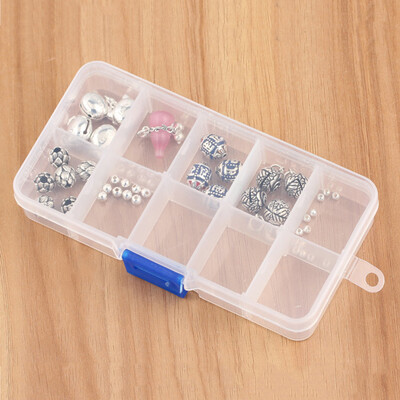 

Пластиковые 10 Слоты Регулируемое ювелирных изделий хранения Box Case Craft Организатор Бисер