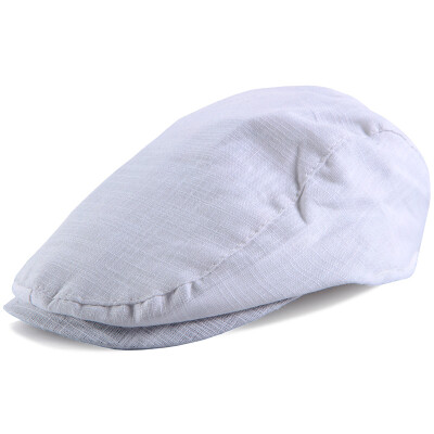 

【Jingdong Supermarket】 Han shop (hanshop) children's cap cap boys and girls baby retro Beret hat pure color linen hat HSM15 white 52-55CM suitable for 2-6 years old