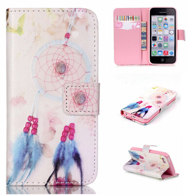 

Plumes&chimes Design PU Leather Flip Cover Wallet Card Holder Case for IPHONE 5C