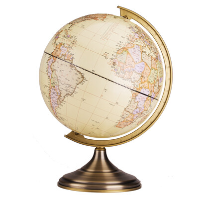 

(Deli) 2178 double-sided scale 25cm world globe / business gifts home furnishings ornaments yellow
