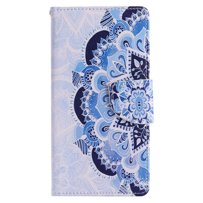 

Blue Flower Design Кожа PU откидной крышки Кошелек Карты Держатель чехол для SONY XZ