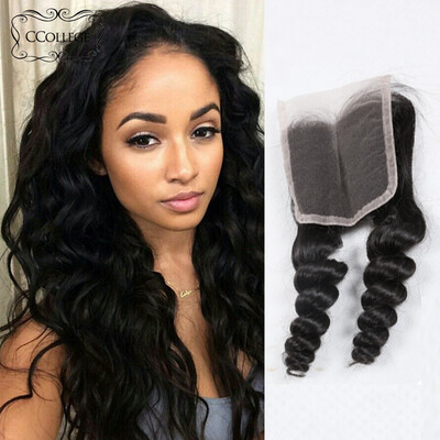 

8A 4X4 Размер Кружева Закрытие Малайзийский Loose Wave Closure Человеческие волосы Кружева Закрытие Девичьи волосы Отбеленные узлы 8A Кружева Top Closure