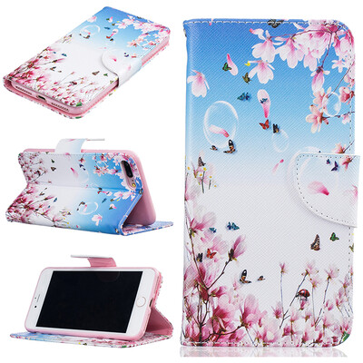 

Orchid butterfly Design PU Leather Flip Cover Wallet Card Holder Case for IPHONE 7 PLUS