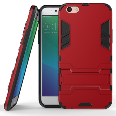 

Красный Slim Robot Armor Kickstand Ударопрочный жесткий корпус из прочной резины для OPPO R9s Plus