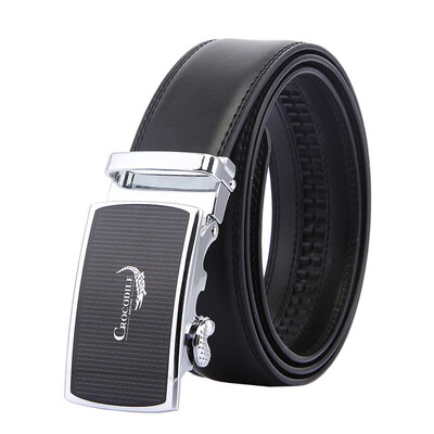 

[Jingdong supermarket] crocodile shirt (CROCODILE) leather men's belt fashion leisure automatic buckle belt male 13512127-01 black