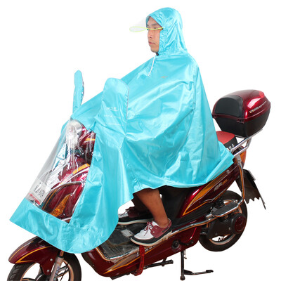 

Paradise umbrella helmet-style transparent fashion big hat jacquard Oxford cloth lanterns motorcycle motorcycle car raincoats poncho are blue lake J138