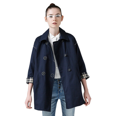 

Первый язык TOYOUTH двубортный модный ветровка 8630622013 Deep treasure blue XL