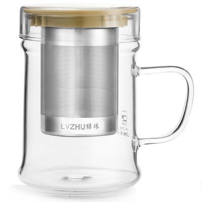 

Jingdong supermarket] green beads lvzhu 400ml home office with a lid with a thicker heat-resistant high-borosilicate glass three-piece blister tea cup A1031 Khaki