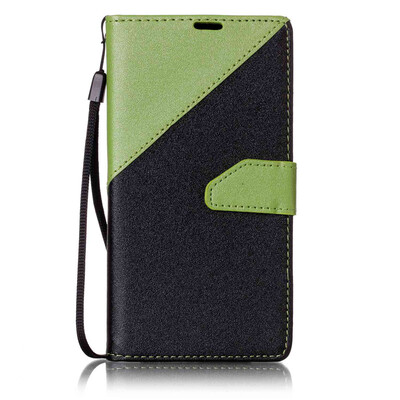 

Black + Green Design PU Leather Wallet Case Classic Flip Cover with Stand Function and Credit Card Slot for LG K7