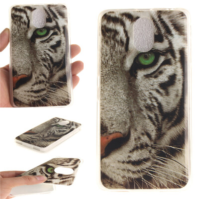 

White Tiger Pattern Soft Thin TPU Rubber Silicone Gel Case Cover for Lenovo VIBE P1m