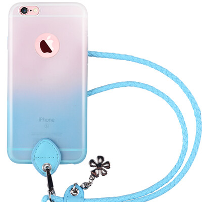 

Pizza Apple iphone6plus phone case with lanyard apple 6splus mobile phone shell female models silicone drop drop blue 55 inch