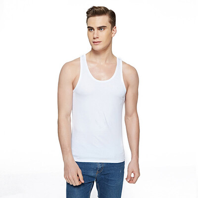 

Heng Yuan Xiang men&39s vest cotton self-cultivation stretch sleeveless bottoming shirt 1 piece of white