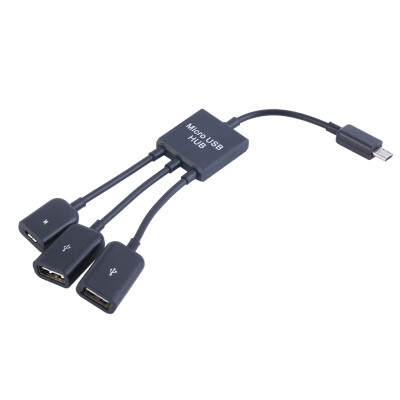 

3 in 1 Micro USB HUB Male to Female Double USB 2.0 Host OTG Adapter Cable