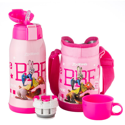 

[Jingdong Supermarket] Disney (Disney) crazy animal city children's insulation Cup stainless steel with straws men and women cups green tree lazy lightning 550ml send cup sets