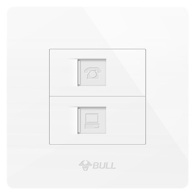 

Bull (BULL) переключатель гнездо G07 серия два компьютера с телефонной розеткой 86 тип панель G07T212 белый