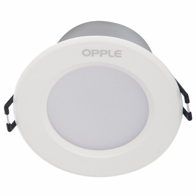 

Jingdong supermarket] Op lighting LED downlight ceiling light aluminum paint white 3 only installed 3 Watt warm white 4000K hole 7-8 cm