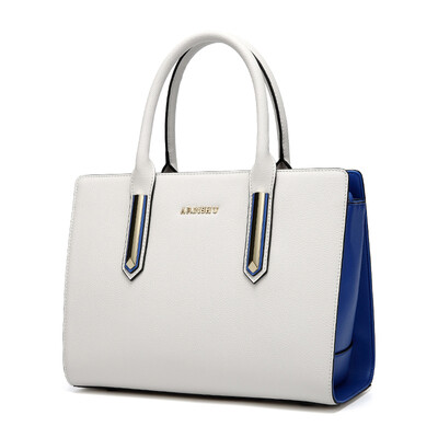 

Love doll kangaroo APDISHU hit color cowhide female handbag bag oblique cross package ladies bag commuter bag AP8316-1 pearl white