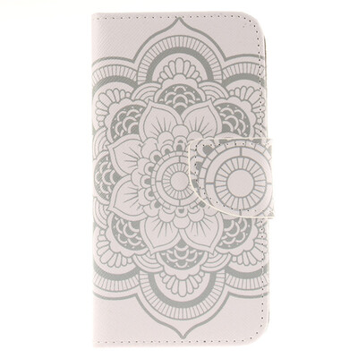 

White flowers Design PU Leather Flip Cover Wallet Card Holder Case for MOTO G3