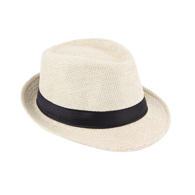 

Unisex Fedora Trilby Hat Cap Straw Panama Style Packable Travel Sun Hat