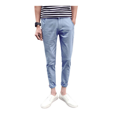 

Zhuo поэзии Щит мужской моды случайные брюки мужчины дикие ноги шаровары корейской версии простой темно-синий брюки A247-K18 33