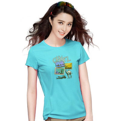 

Camel CAMEL outdoor quick-drying T-shirt spring&summer models men&women lovers breathable short-sleeved T-shirt A6S125125 pink blue L
